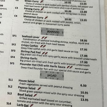 Krung Thai Street Grill menu 1