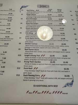 Krung Thai Street Grill menu 2